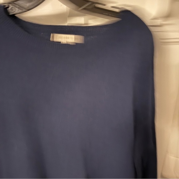 Hobbs London Women’s CASHMERE Sweater Navy Blue Pockets Sz US 8 EU 40 - Picture 3 of 11